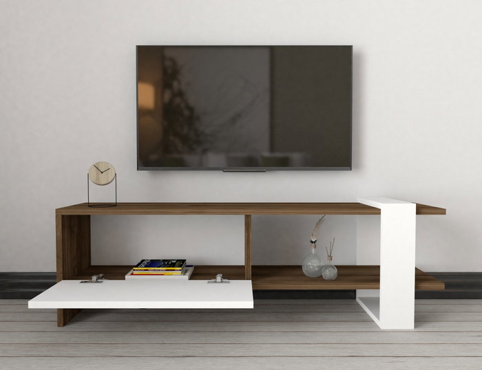 Hanah Home Gaye Conjunto de Muebles de Salón Nogal y Blanco